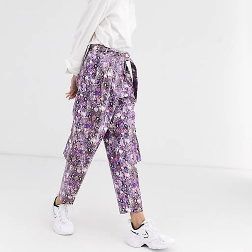 NWT ASOS Purple Faux Snake Skin Utility Pants 4